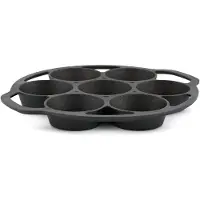 Famanu – Gietijzeren muffinvorm voor 7 muffins, cupcake-vorm, voorgekruid en klaar voor gebruik