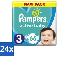 Pampers – Luiers – Active Baby Dry Maat 3 – 66 Luiers - Voordeelverpakking - 24 stuks