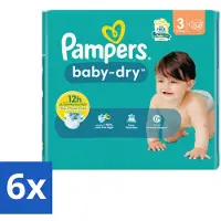 Pampers – Luiers – Baby-Dry Maat 3 (6-10 kg) – 34 Luiers - Voordeelverpakking - 6 stuks