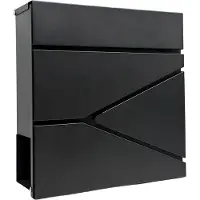 Famanu – Brievenbus met slot, weerbestendig, met krantenvak, C4 formaat, zwart, 37x37x11 cm
