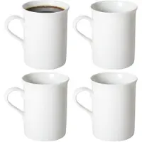 Gerimport Koffie / thee mok Porto - 4x stuks - wit - 290 ml - mokken - keramiek