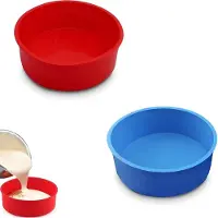 Famanu – Set van 2 siliconen ronde bakvormen, 6 inch, antiaanbaklaag, ideaal voor taarten en brood, regenboogtaart