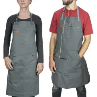 Famanu – Keukenschort, verstelbare zakken en slabbetjes, ontworpen voor thuisgebruik en BBQ