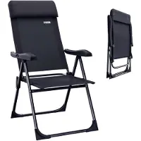 Famanu – Tuinstoelen set van 2, opvouwbaar en 7-voudig verstelbaar, aluminium met hoge rugleuning, geschikt voor tuin, balkon en terras, antraciet