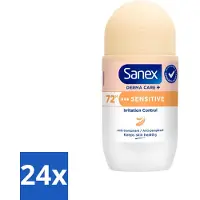 Sanex – Deodorant Roller – Dermo Sensitive – 53 ml - Voordeelverpakking - 24 stuks