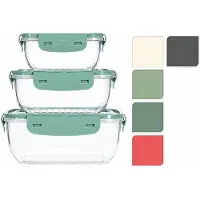 Excellent houseware Vershoudbakjes set 3-delig – 400 ml, 800 ml en 1,4 liter