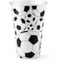 SANTEX Feest bekertjes karton - voetbal - 10x stuks - 60 cl - Wegwerpbekertjes