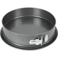 Famanu – Springvorm van 28 cm Ø, ronde taartvorm van antiaanbakstaal, lekvrije rand, 7,5 cm hoog, perfect voor taarten en quiches, zwart