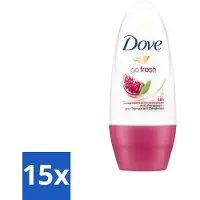 Dove 15 x - Deodorant - Roll-on Go Fresh Granaatappel - Frisse geur - 50 ml - Go Fresh - Granaatappel - Roll-on Deodorant - Fruitige Geur - Anti-transpirant