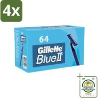 Gillette - Blue 2 - Wegwerpscheermesjes - Duurzaam en comfortabel - 64 Scheermesjes - Voordeelverpakking - 4 stuks - blue ii - Scheerbeurt