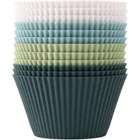 Famanu – Cupcake-vormen van siliconen, set van 12 muffinvormen in 4 kleuren, herbruikbaar en BPA-vrij