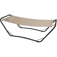 Famanu – Hangmat met standaard in Java, beige, ideaal voor ontspanning in de tuin of op het balkon