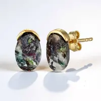 Cavill - Zilveren Oorbellen - 925 Sterling Zilver Verguld - Venus Chalcedoon Ovaal Cabochon 2,7 ct - Handgemaakt Luxe Elegante Oorbellen