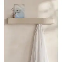 Famanu – Wandkapstok met verborgen haken en plank, industrieel design van metaal voor de hal, taupe zand