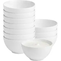Vessia Kommetjes / serveer schaaltjes Limoges - 10x - porselein - 16 x 8 cm - wit - Stapelbaar - 1000 ml - soepkommen - schalen - keuken