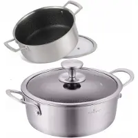 Edenberg RVS Pan met Honingraat Anti-aanbaklaag - 24cm / 6L - Inductie
