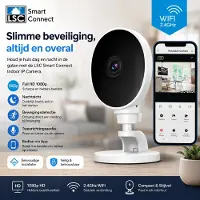 LSC Smart Connect Indoor IP Camera – WiFi Beveiligingscamera – Full HD 1080p – Nachtzicht – Bewegingsdetectie – Tweeweg Audio – 2.4 GHz WiFi – Binnen