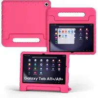 Ntech Tablet Hoes voor Samsung Galaxy Tab A11 Plus / Tab A9 Plus Hoes Roze – Kidsproof Kinderhoes met Handvat – Schokbestendige Beschermhoes -