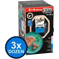 Sheba 3x - Classic Alu Pate Vis Sel Multipack (12x85g) - Kattenvoer Natvoer - 1.02 kg