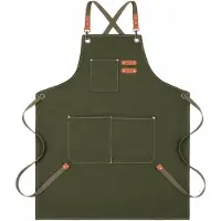 Famanu – Keukenschort voor heren, 68 x 76 cm, verstelbaar met 3 zakken, ideaal voor barbecue, restaurant of bar