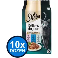Sheba 10x - Delices du Jour Vis Selectie in Saus Multipack - Kattenvoer Natvoer - 6x50g