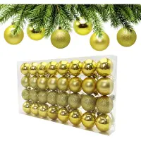 Famanu – Set van 32 onbreekbare gouden kerstballen, 40 mm, ideaal voor kerstdecoratie