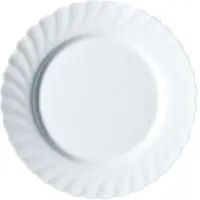 Luminarc Dessert / gebaksbordjes - wit - rond - glas - dia 15 cm - 24x stuks - kleine glazen bordjes - Taart bordjes