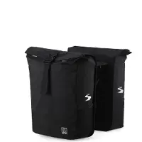 Brisby Dubbele Fietstas Rolltop Zwart 39-48L Waterdicht Geschikt voor Elektrische Fietsen & E-Bike - Zwart