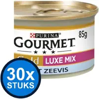 Gourmet 30x - Gold Luxe Mix Zeevis - Kattenvoer Natvoer - 85 g