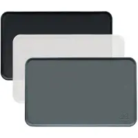 Famanu – Siliconen placemat voor voerbakken, antislip onderlegger voor honden- en kattenbakken, 60 x 40 cm, grijs, ideaal voor het voorkomen van gemor met voer