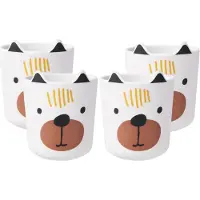 Excellent houseware onbreekbare kinder drinkbekers - honden thema - 4x stuks - melamine kunststof - 7 x 9 cm - peuters