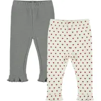 Dirkje Meisjes 2 Pack Legging - Mid gray melee