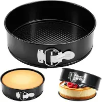 Famanu – Springvorm van 23 cm, ronde bakvorm van koolstofstaal met antiaanbaklaag, ideaal voor cake, pizza en pannenkoeken