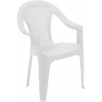Gerimport tuinstoel Texel - wit - kunststof - 54 x 56 x 81 cm - bijzet stoelen