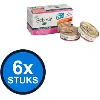 Schesir 6x Kat Multipack Kipfilet & Ham in Gelei - Kattenvoer Natvoer - 6x50g