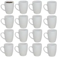 Gerimport Koffie / thee mok Mika - 16x stuks - wit - 360 ml - mokken - keramiek