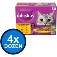 Whiskas 4x - 1+ Pouch Adult Saus Gevogelte Selectie Multipack (12x85g) - Kattenvoer Natvoer - 1.02 kg