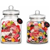 Alessandro voorraadpotten set - 3,5 en 4,8 liter - glas - met deksel - snoeppot