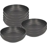 PlasticForte Soepkommen - 10x - D22 x H5.5 cm - zwart - kunststof - onbreekbaar - servies