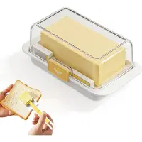 Famanu – Luchtdichte botervloot voor 250 g en 500 g boter, afsluitbare container met deksel, ideaal voor gebruik op het aanrecht en in de koelkast, wit