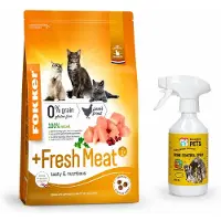 Fokker cat +fresh meat 7kg met flesje Urine Control Spray 250 ml