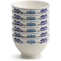 Royal Boch Boerenblauw Kom 16cm op voet set van 6