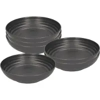PlasticForte Soepkommen - 6x - D22 x H5.5 cm - zwart - kunststof - onbreekbaar - servies