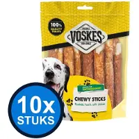 Voskes 10x Runderhuid Sticks met Kip - Hondensnack - 400g