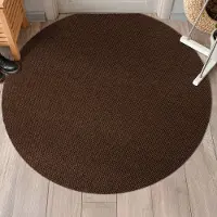 ANRO BOB Schoonloopmat Bruin Rond Ø115 cm - Antislip - Entree