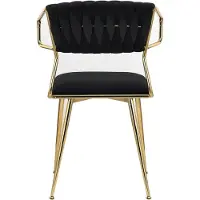 Happiq Dining Chair 2-delig - Ergonomische Stoel met metalen Frame en Fluwelen Zitting - Modern Design, Zwart B - voor Keuken, Woonkamer of Balkon