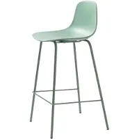 Nest of Nora Set van 2 - Barstoelen met rugleuning Zoey - Metalen frame - Groen