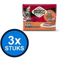 Voskes 3x Pate Kalkoen Kip & Pompoen - Kattenvoer - 85g