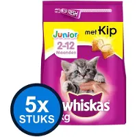 Whiskas 5x - 2-12M Junior Kip - Kattenvoer Droogvoer - 1,9 kg