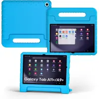 Ntech Tablet Hoes voor Samsung Galaxy Tab A11 Plus / Tab A9 Plus Hoes Blauw – Kidsproof Kinderhoes met Handvat – Schokbestendige Beschermhoes -